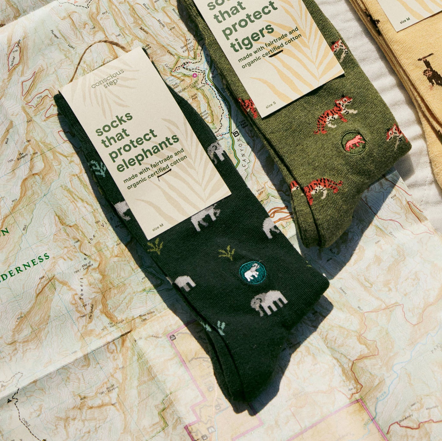 Socks that Protect Elephants (Green Elephants): Medium