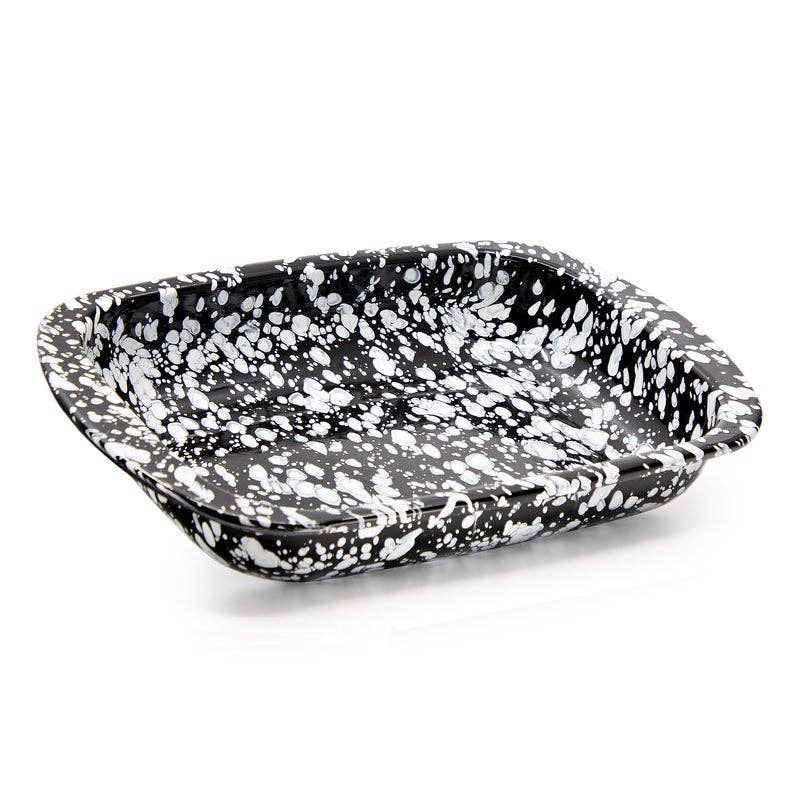 Golden Rabbit Enamelware Swirl Baking Pan: Cobalt Swirl