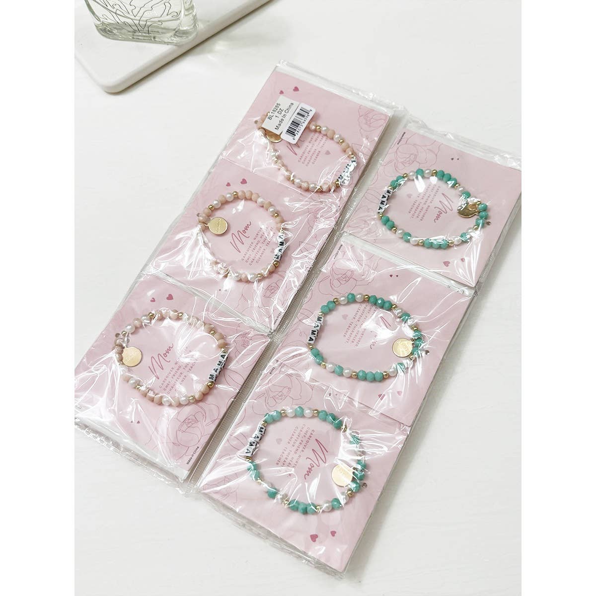 Mix Beads MAMA Inpirational Bracelet: MIX COLOR / ONE(12)