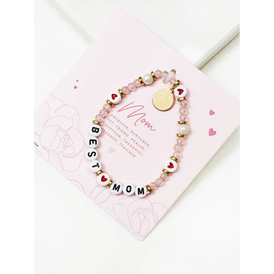 Soft Tone BEST MOM Inpirational Bracelet: MIX COLOR / ONE(12)