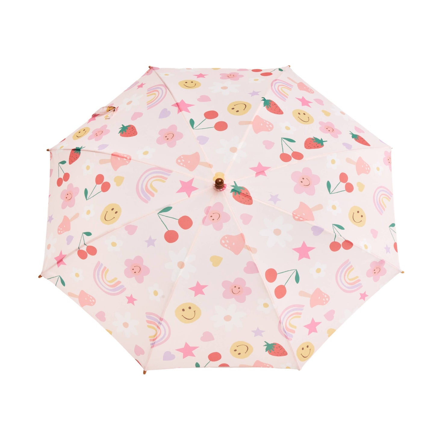 New! Limited Meri Meri Rainbow Stripes Kids Duck Umbrella: Pink