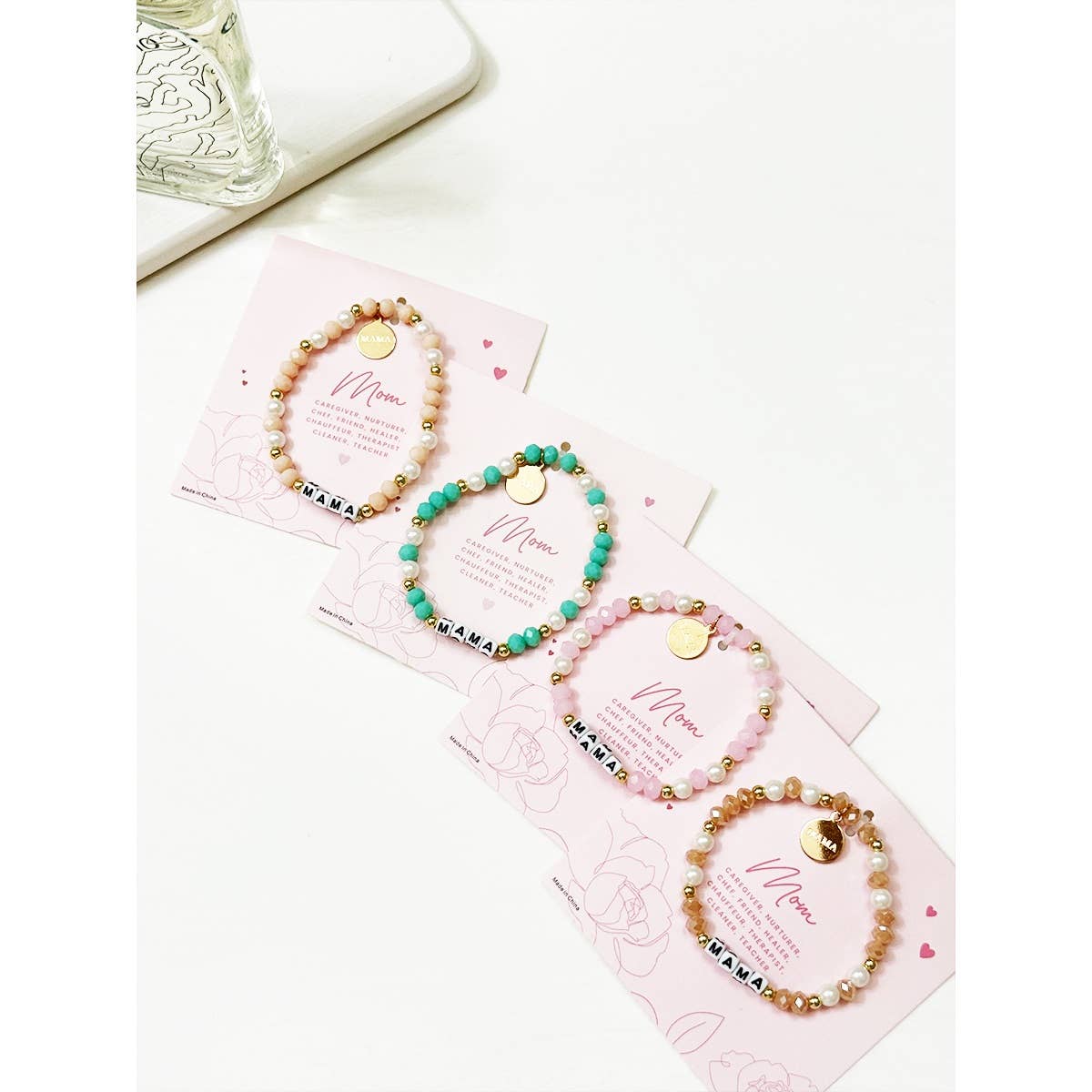 Mix Beads MAMA Inpirational Bracelet: MIX COLOR / ONE(12)