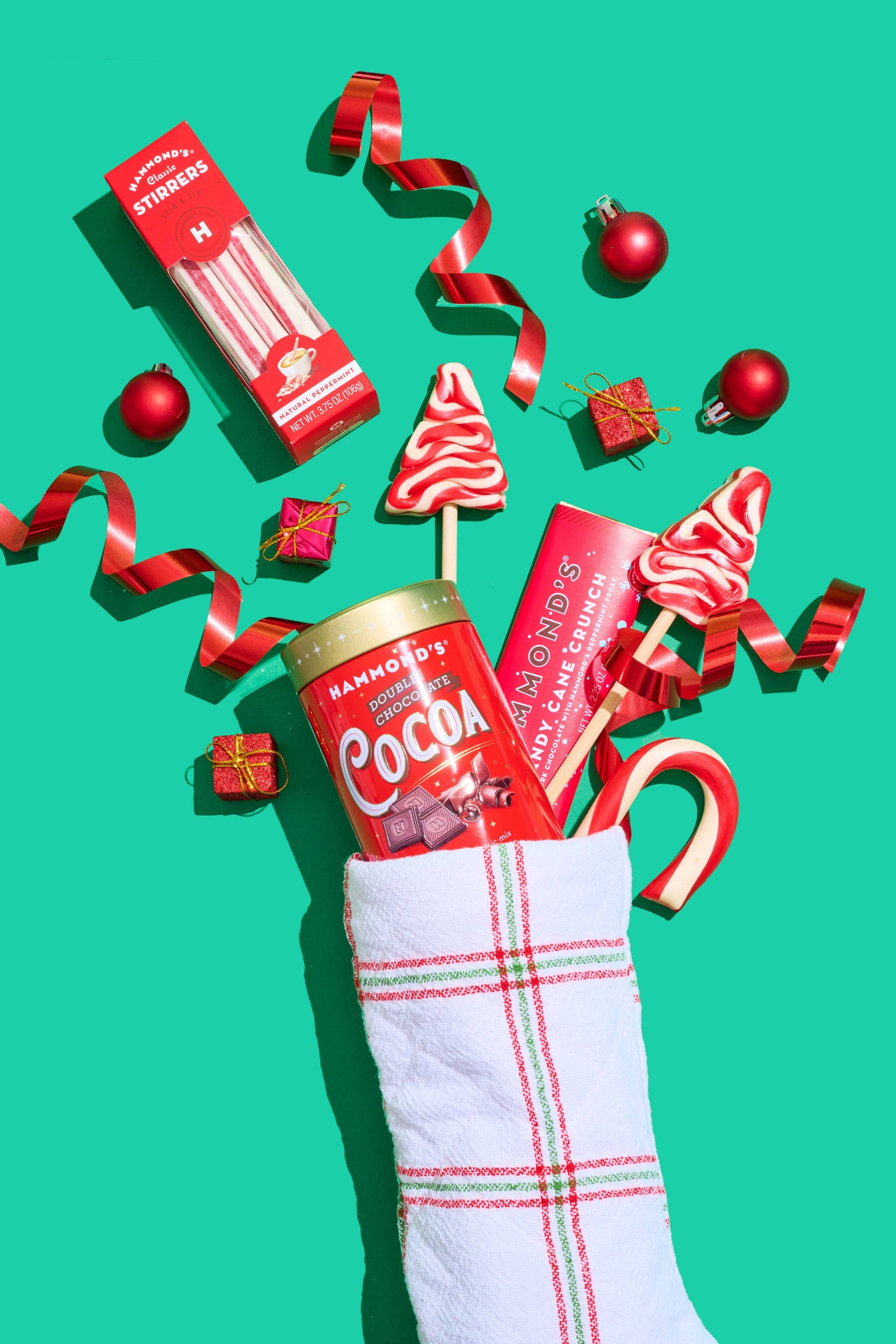 Organic Holiday Tree Lollipops - Peppermint - 18 Pc Display