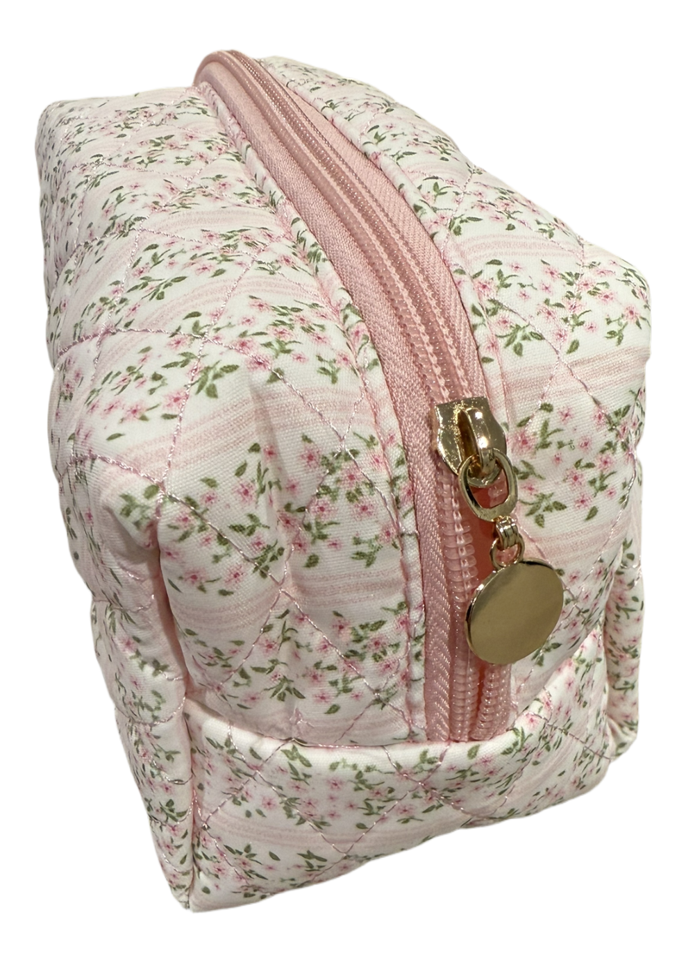 Coquette quilted makeup bag 