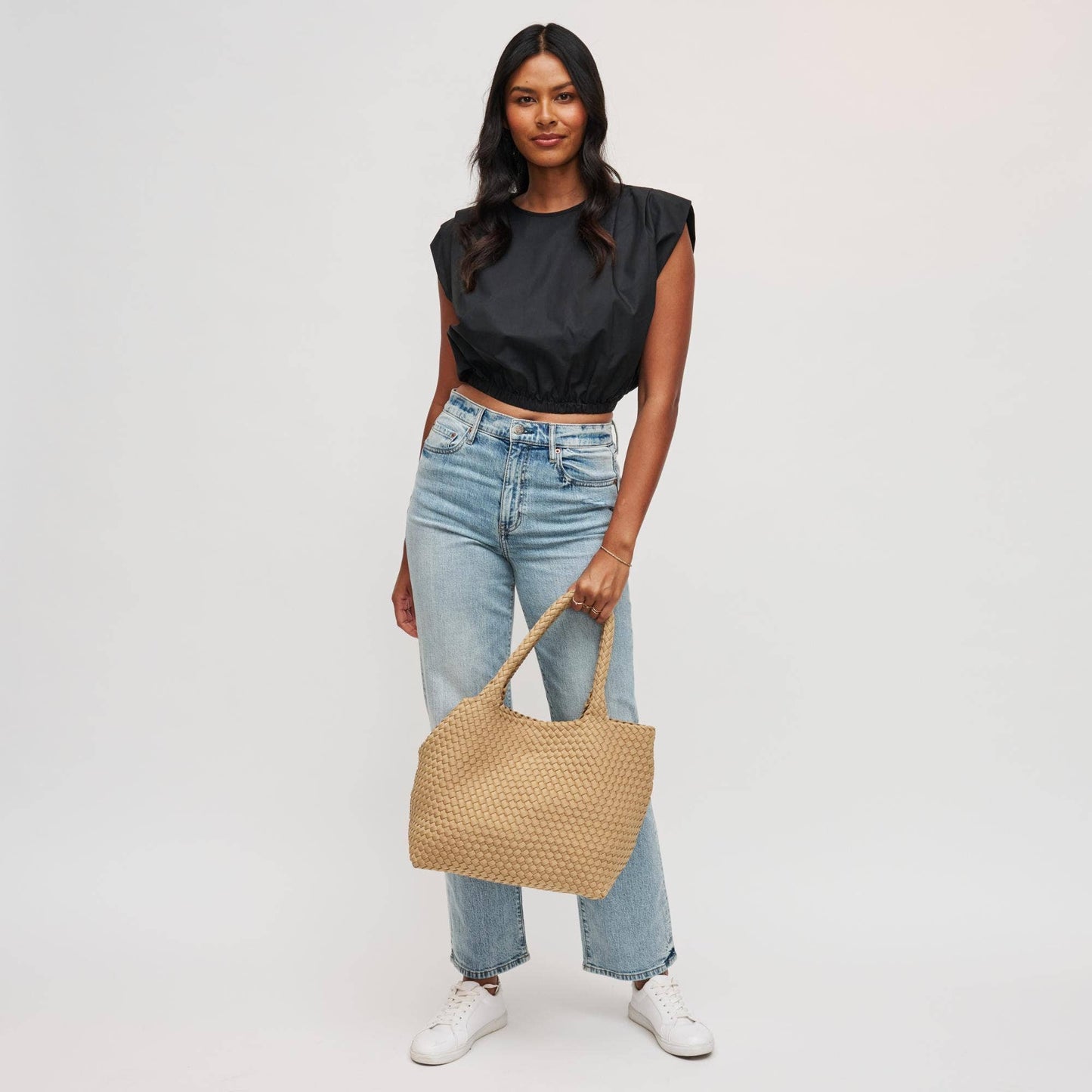 Sky's The Limit Medium Woven Neoprene Tote: Sand