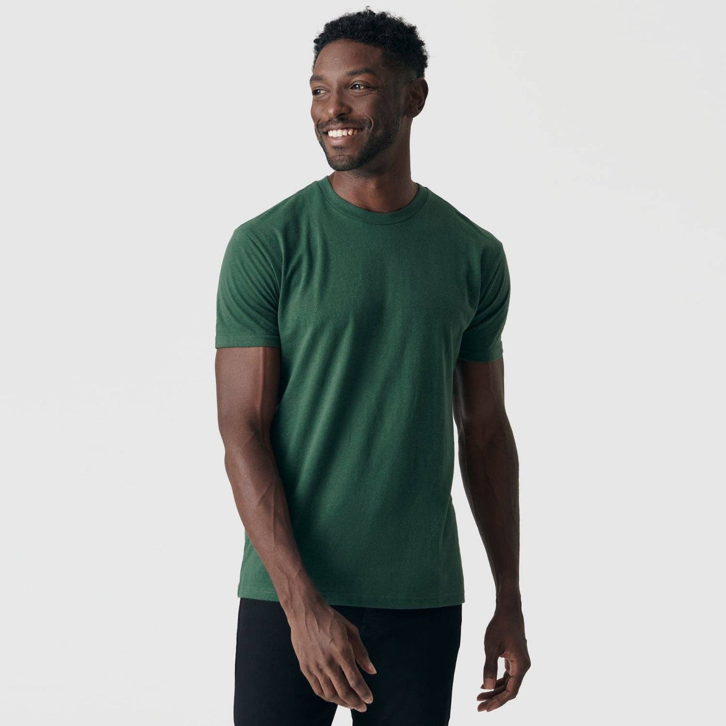 Hunter Green Short Sleeve Crew Neck Tee: L