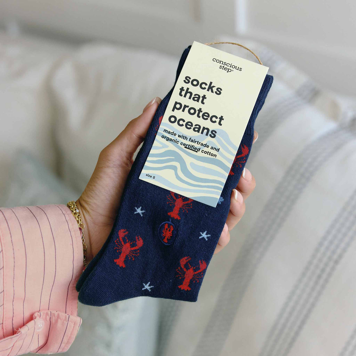 Socks that Protect Oceans | Navy Lobsters - Coastal Gifts: Small