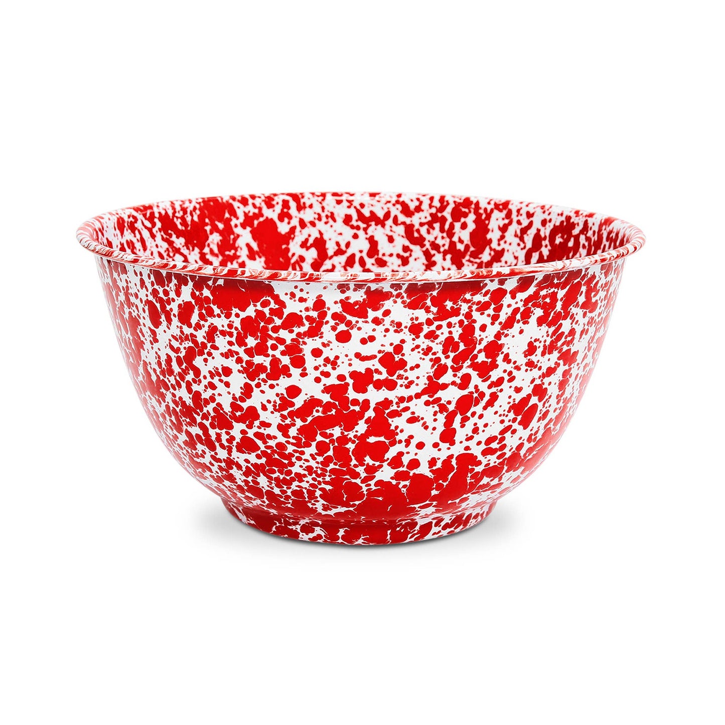 Splatter Enamelware Large Salad Bowl: Blue Splatter