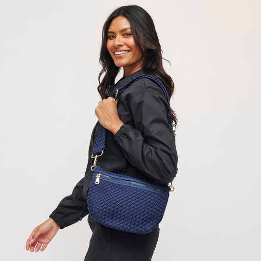 Ethereal   Woven Sustainable Crossbody: Navy