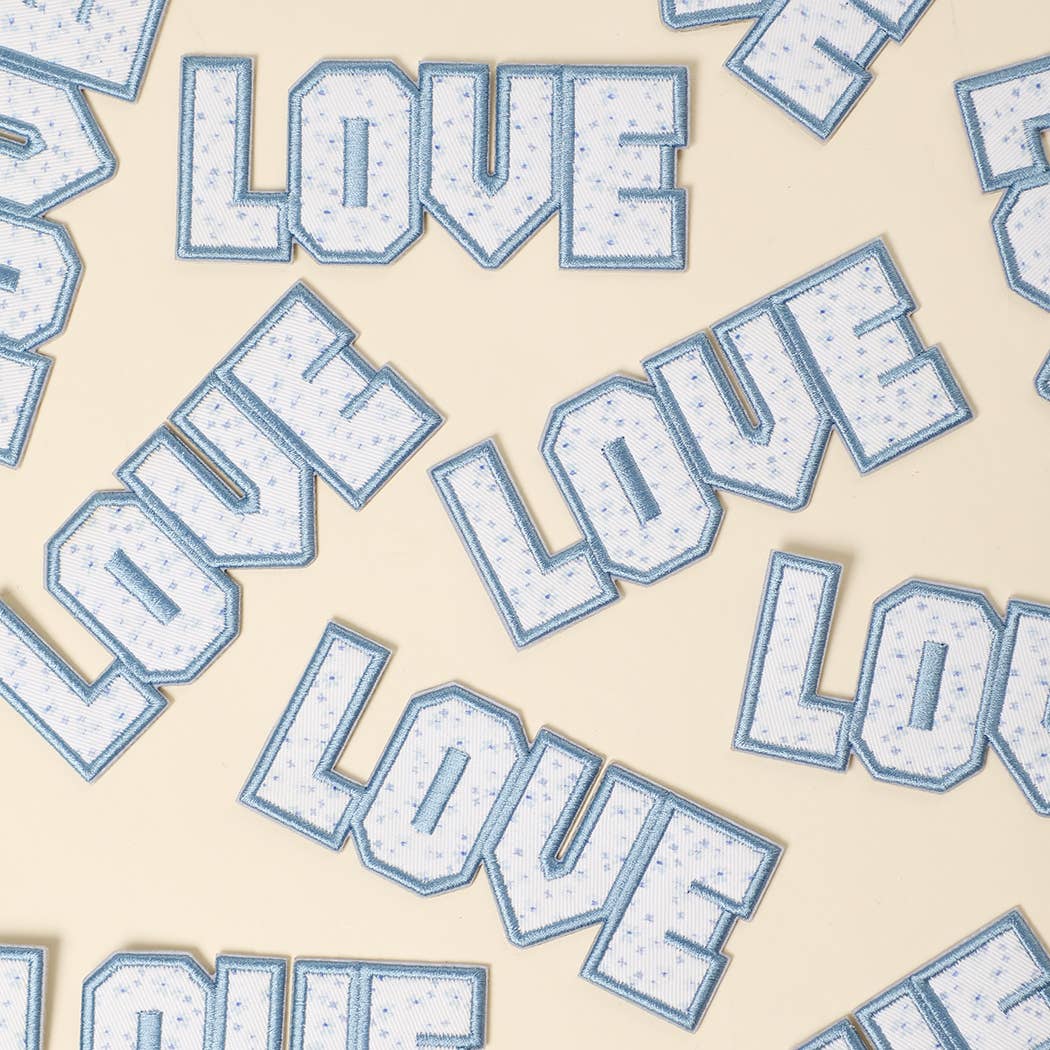 LOVE Embroidered Letter Heat Press Style Patch
: LT BLUE/WHITE / ONE SIZE