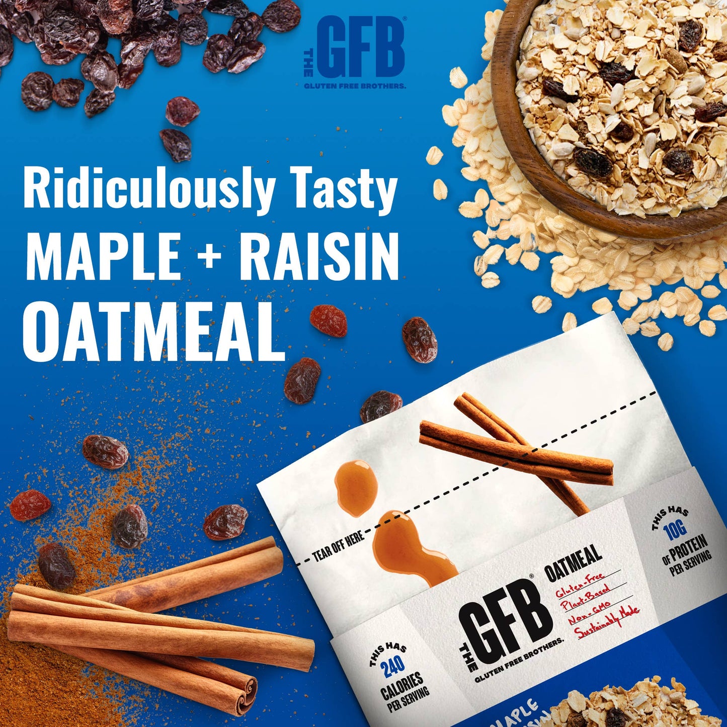 Maple Raisin Gluten Free Protein Oatmeal Pop-Up Cup