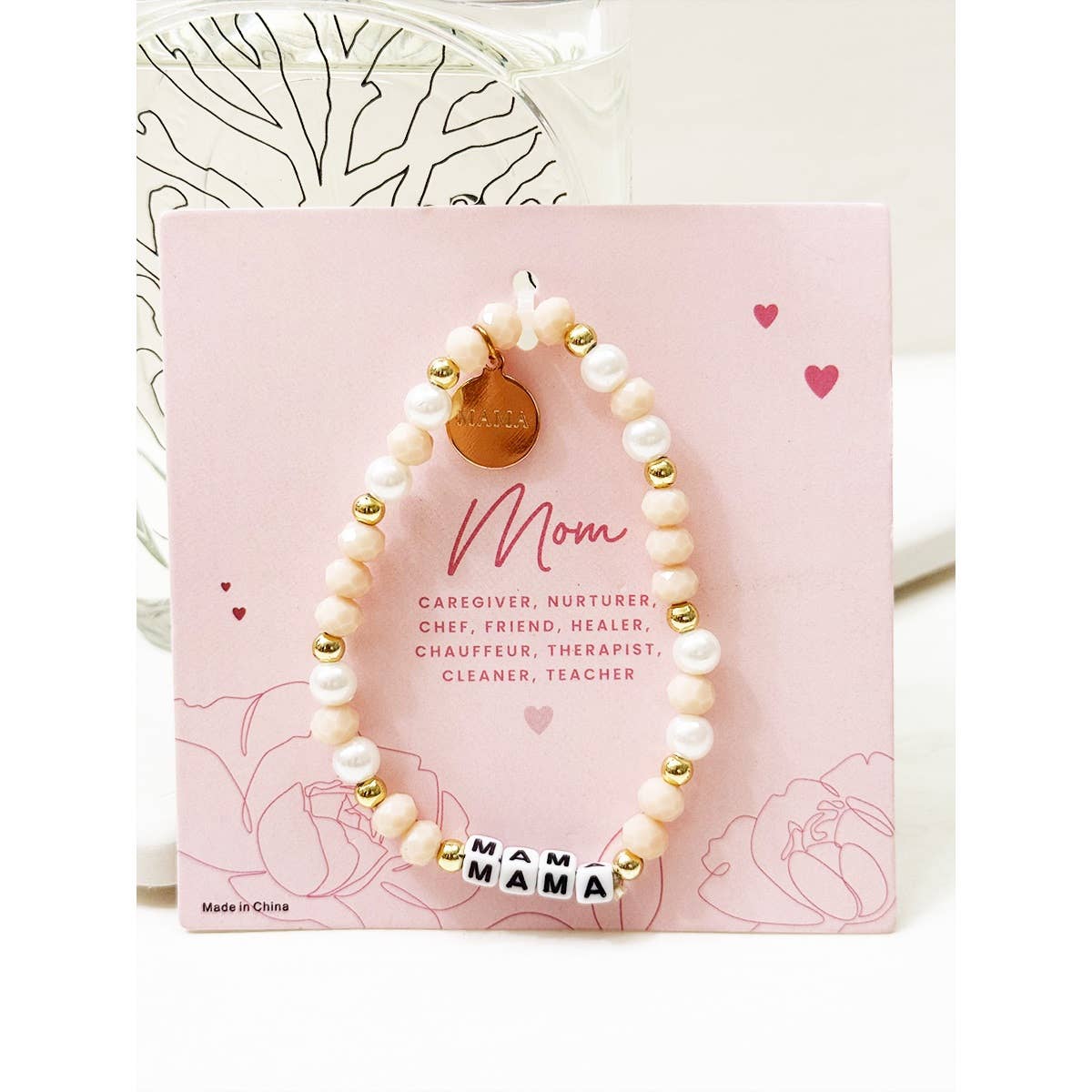 Mix Beads MAMA Inpirational Bracelet: MIX COLOR / ONE(12)