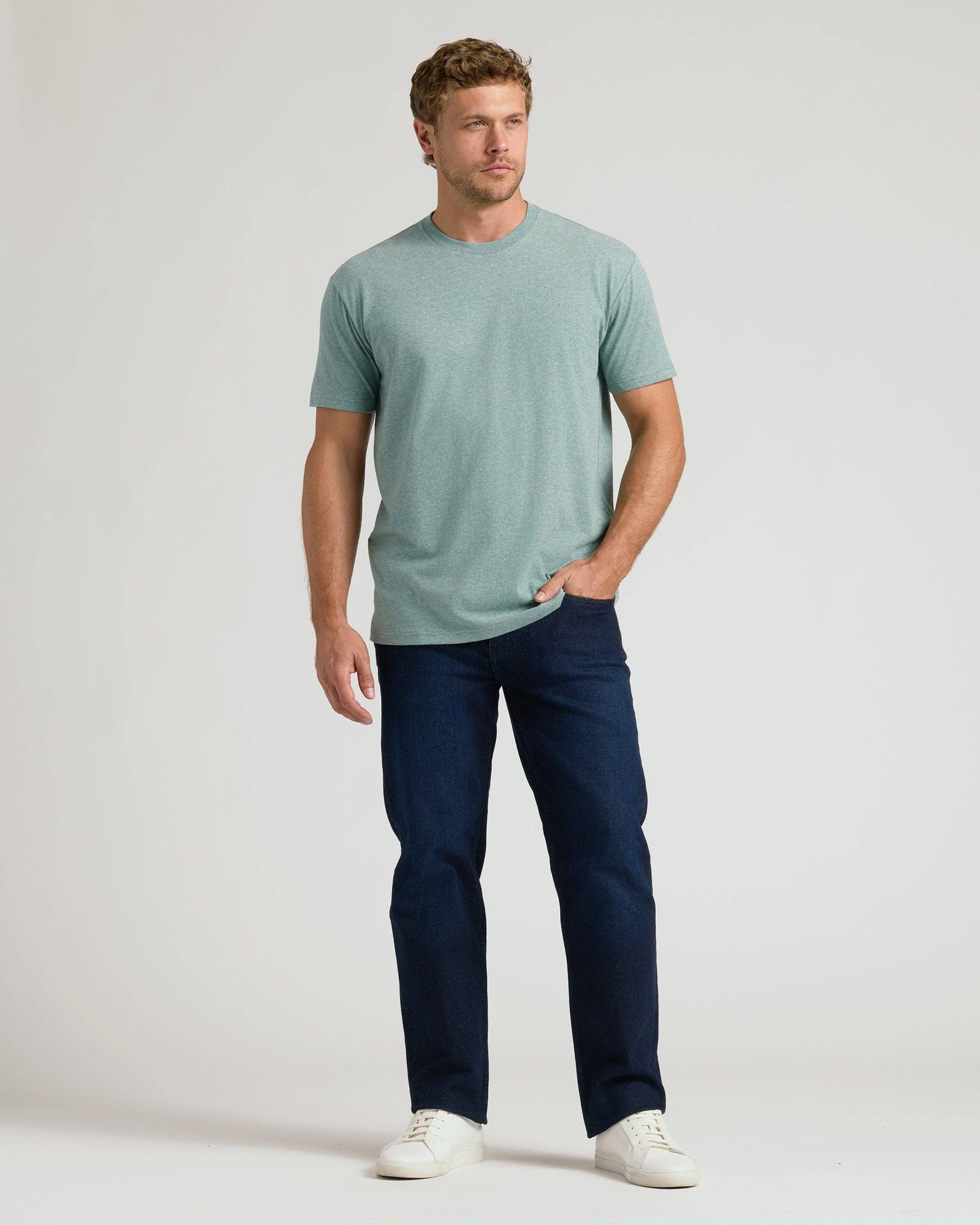 Heather Balsam Classic Crew Neck: L