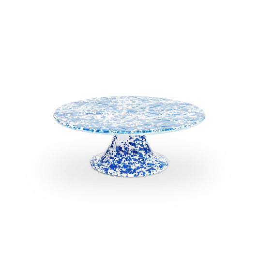 Splatter Enamelware Cake Stand: Blue Splatter