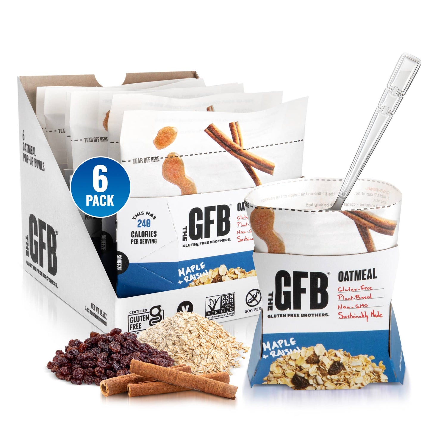 Maple Raisin Gluten Free Protein Oatmeal Pop-Up Cup