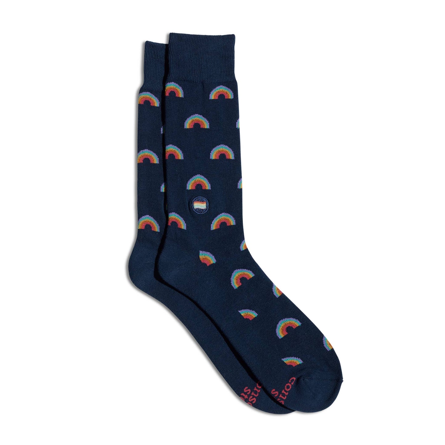 Socks that Save LGBTQ Lives (Navy Rainbows): Small