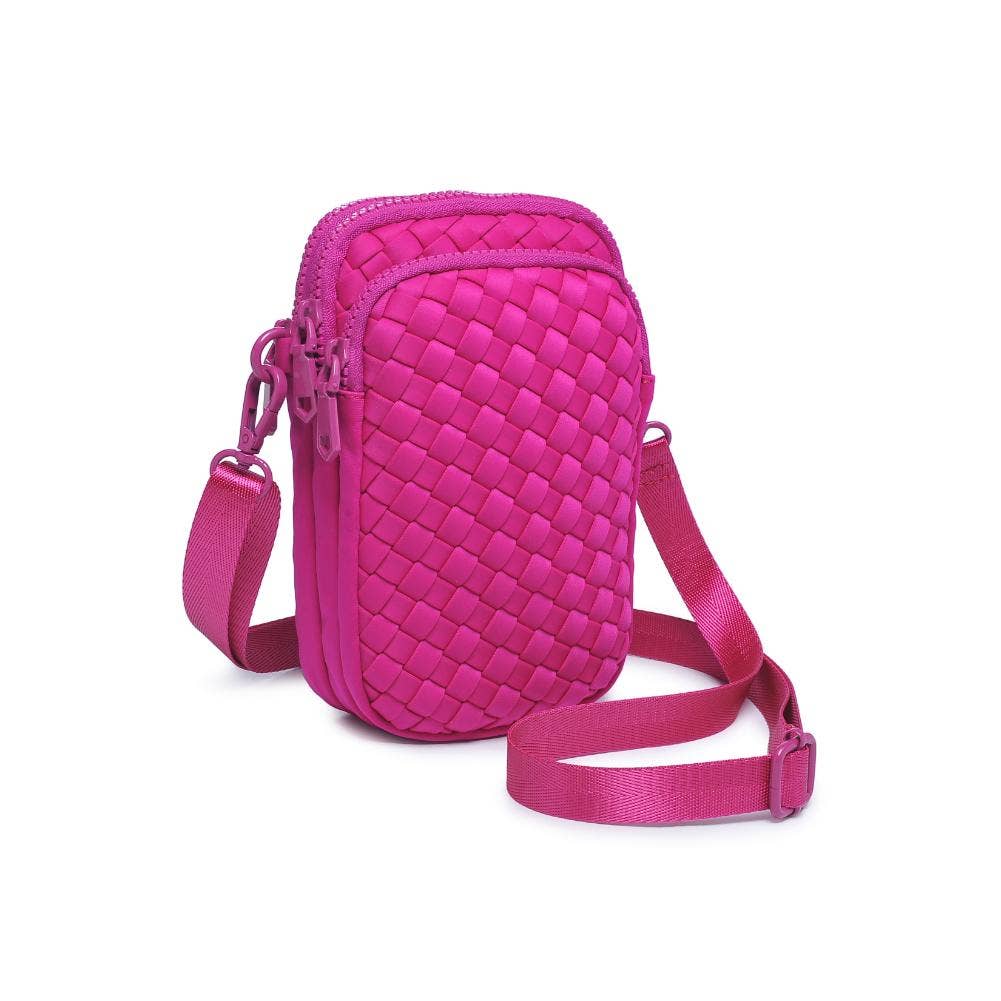Divide & Conquer Woven Neoprene Crossbody: Fuchsia