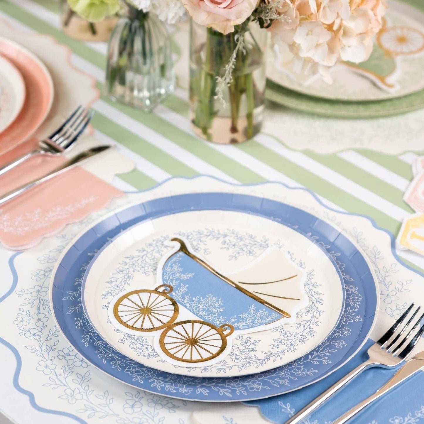 Floral Elegance Blue Dessert Plates- Pre Order Ships January 20th