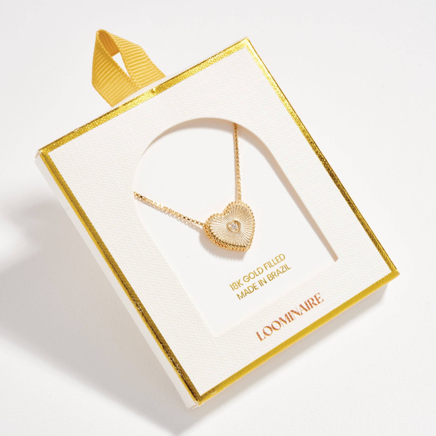 Gold Filled Heart Locket Necklace with Cubic Zirconia Accent: GD / ONE