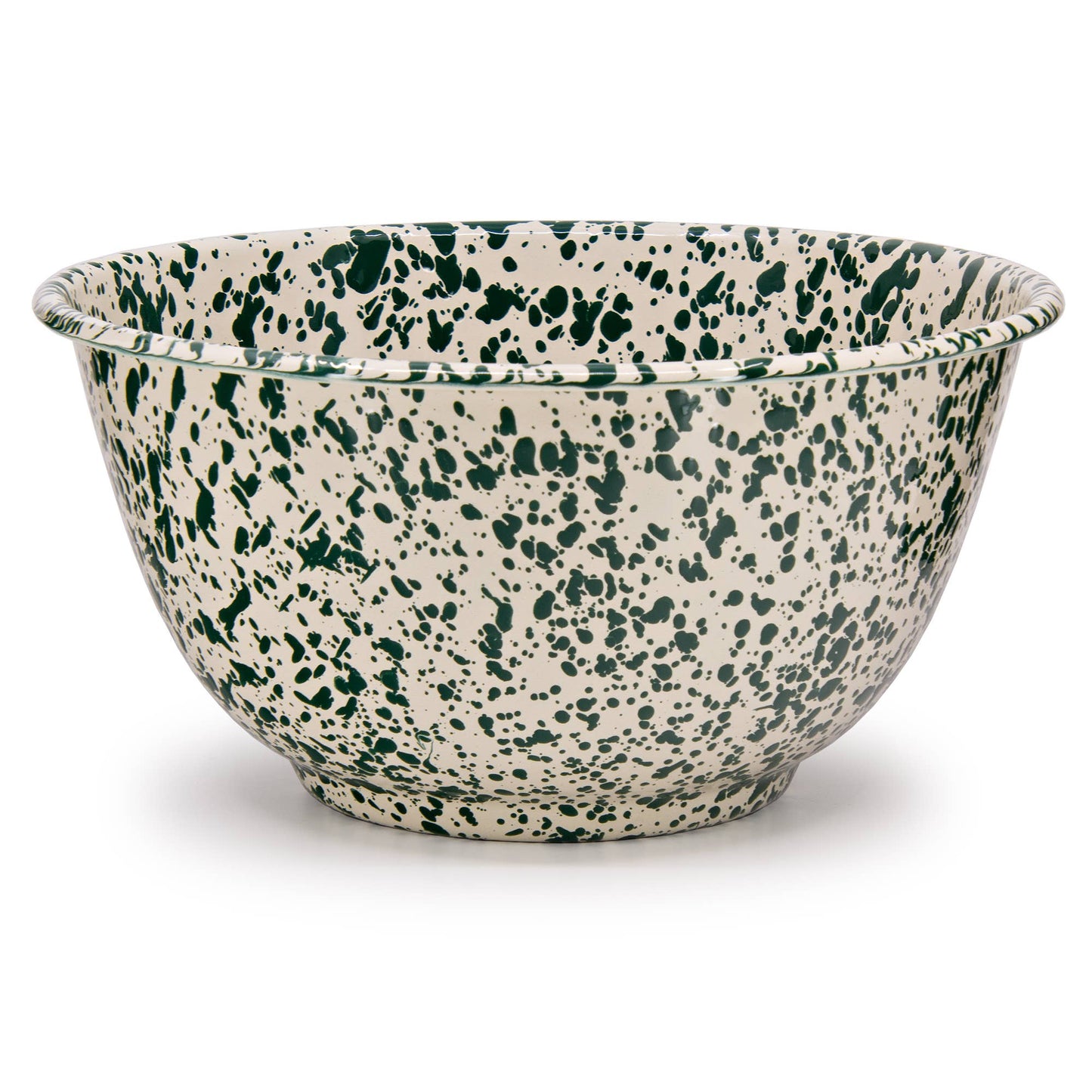 Splatter Enamelware Large Salad Bowl: Blue Splatter