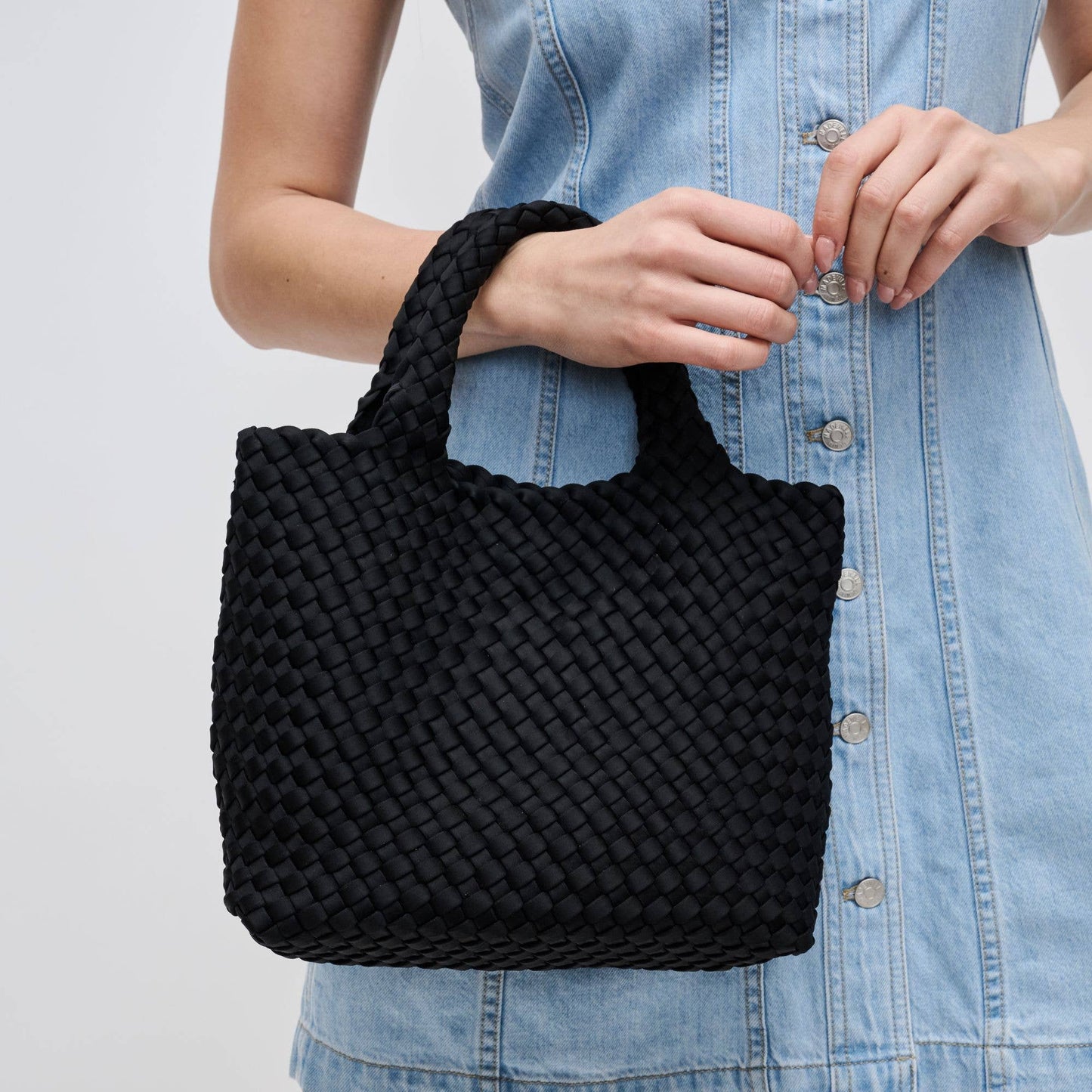 Sky's The Limit Small Woven Neoprene Crossbody: Sage
