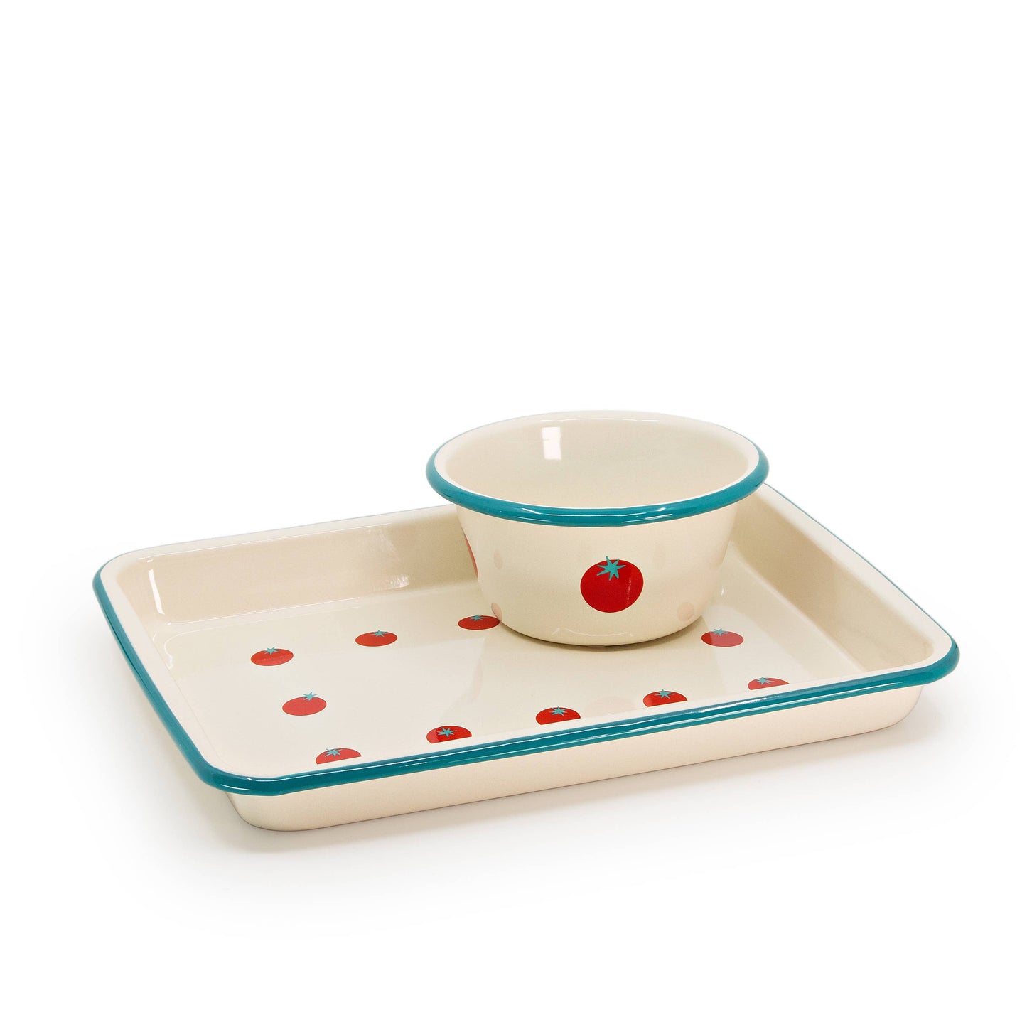 Dan Pelosi x CCH Tomato Enamelware Soup Bowl: Red Rim