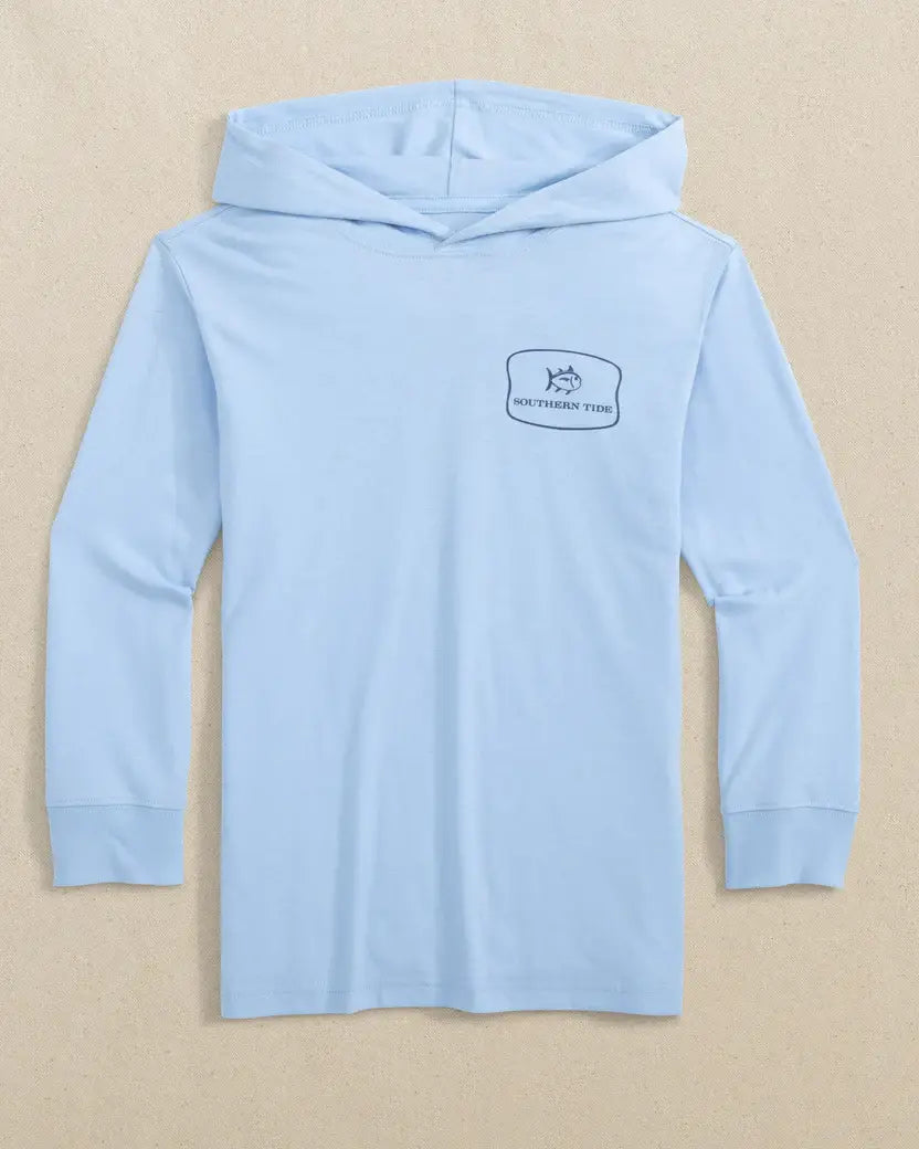 Y LS SJ Beach Badge Hoodie Tee: Cerulean - 3291 / L