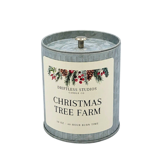Christmas Tree Farm Candles Tin Farmhouse Candle
