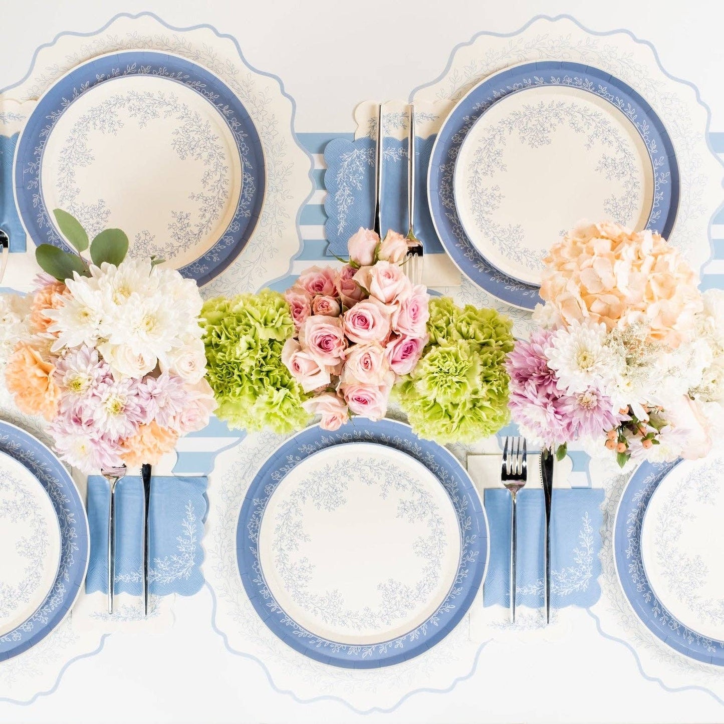 Floral Elegance Blue Dessert Plates- Pre Order Ships January 20th