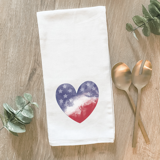 American Flag Heart - Cotton Tea Towel