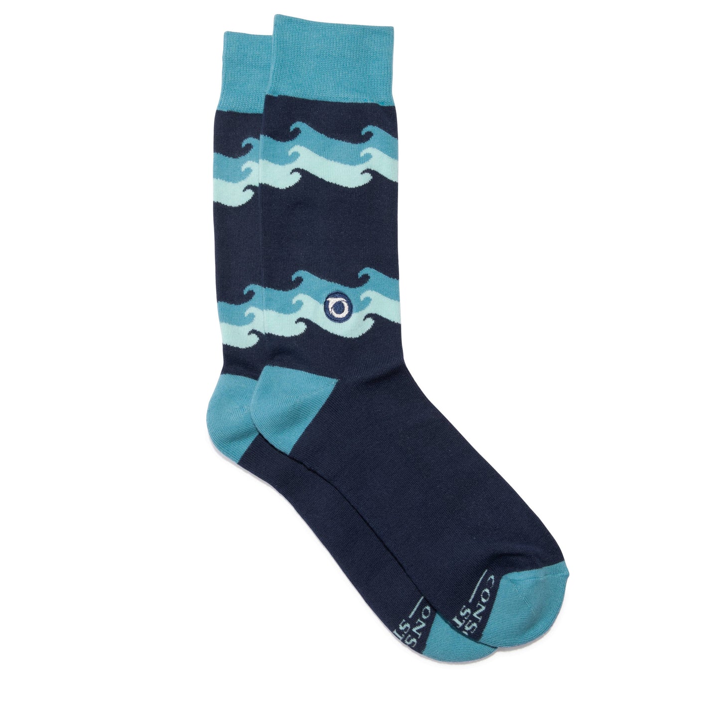 Socks that Protect Oceans (Rolling Waves): Medium