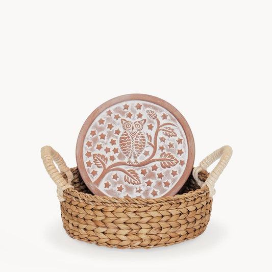 Handmade Bread Warmer & Wicker Basket - Owl Round