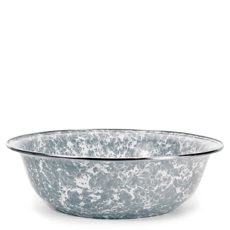 Golden Rabbit Enamelware Swirl Serving Bowl: Cobalt Swirl