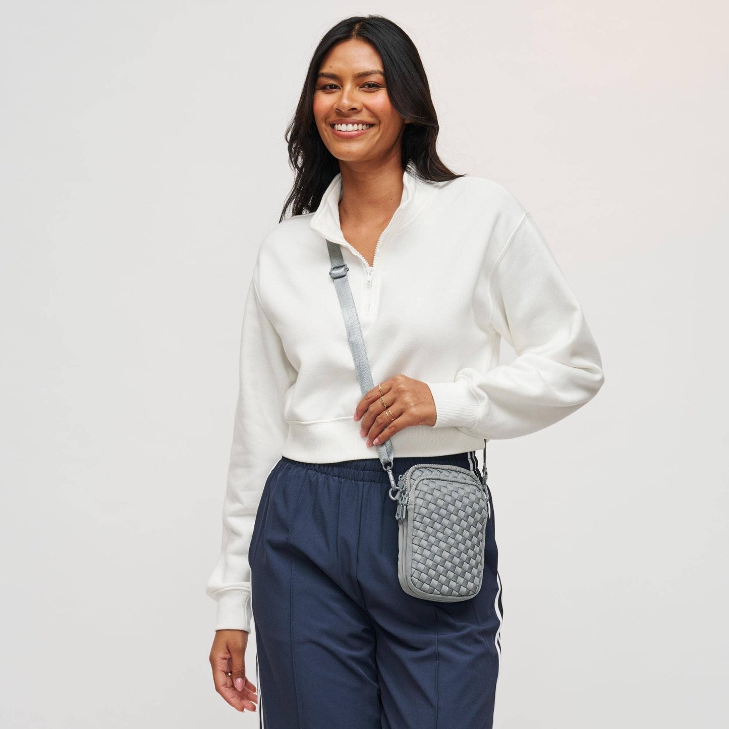 Divide & Conquer Woven Neoprene Crossbody: Nude