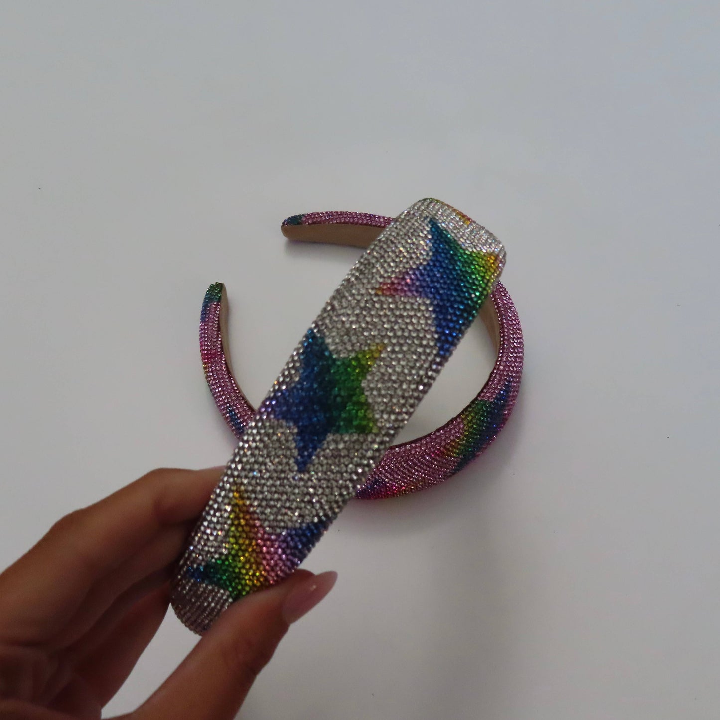 Rhinestone Star Headband: Silver