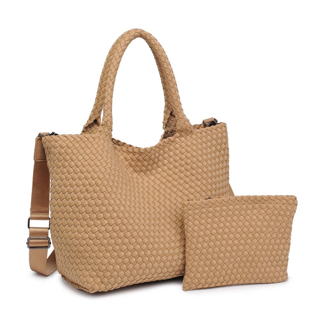 Sky's The Limit Medium Woven Neoprene Tote: Sand