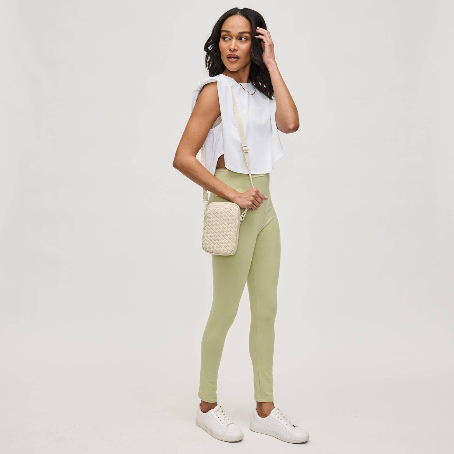 Divide & Conquer Woven Neoprene Crossbody: Cream