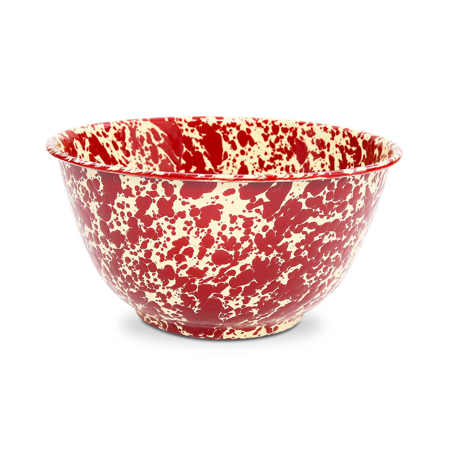 Splatter Enamelware Large Salad Bowl: Blue Splatter