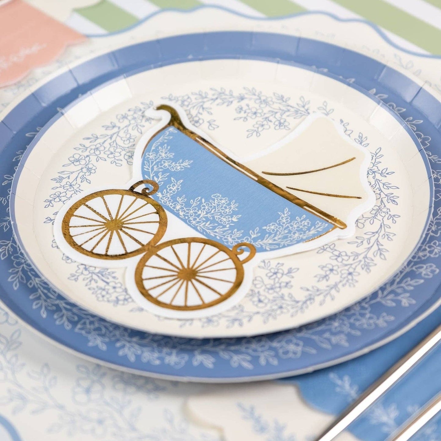 Floral Elegance Blue Dessert Plates- Pre Order Ships January 20th