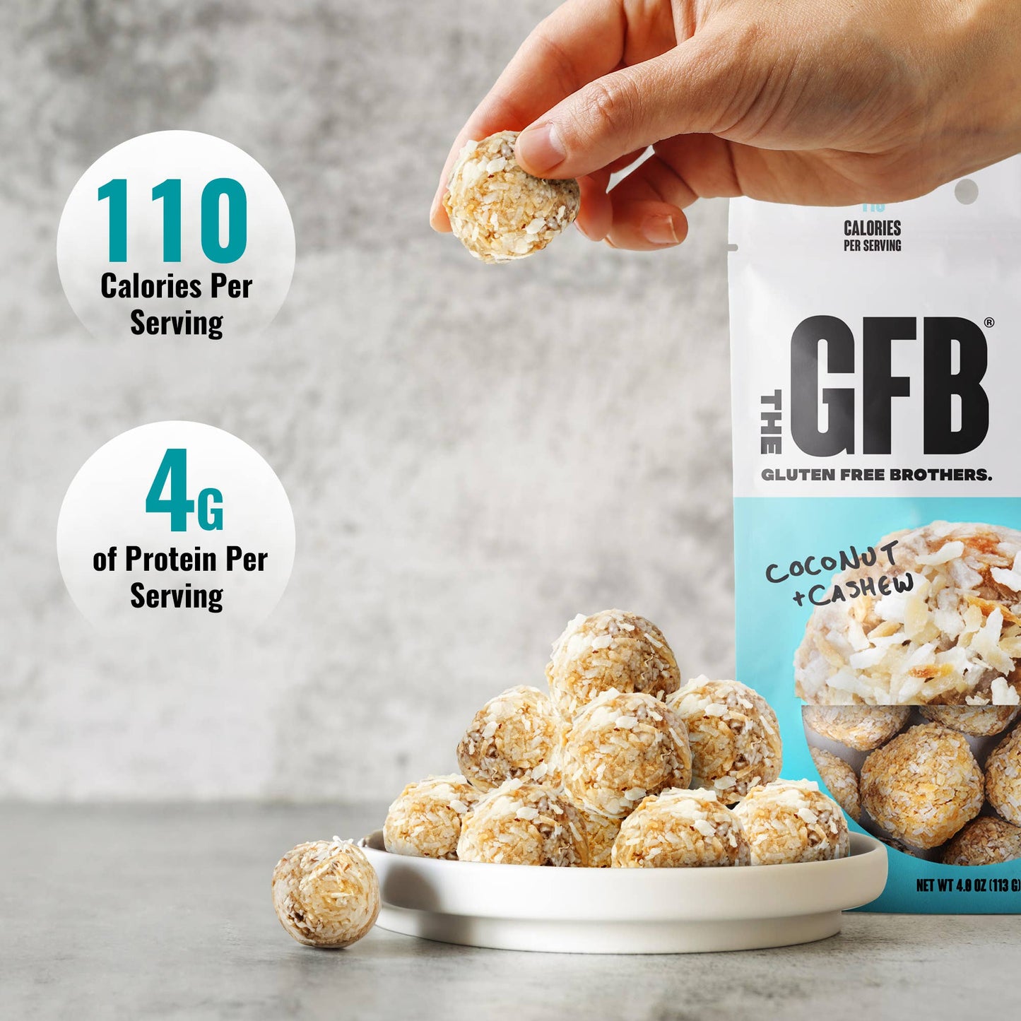 The GFB: Coconut Cashew Gluten Free Protein Bites