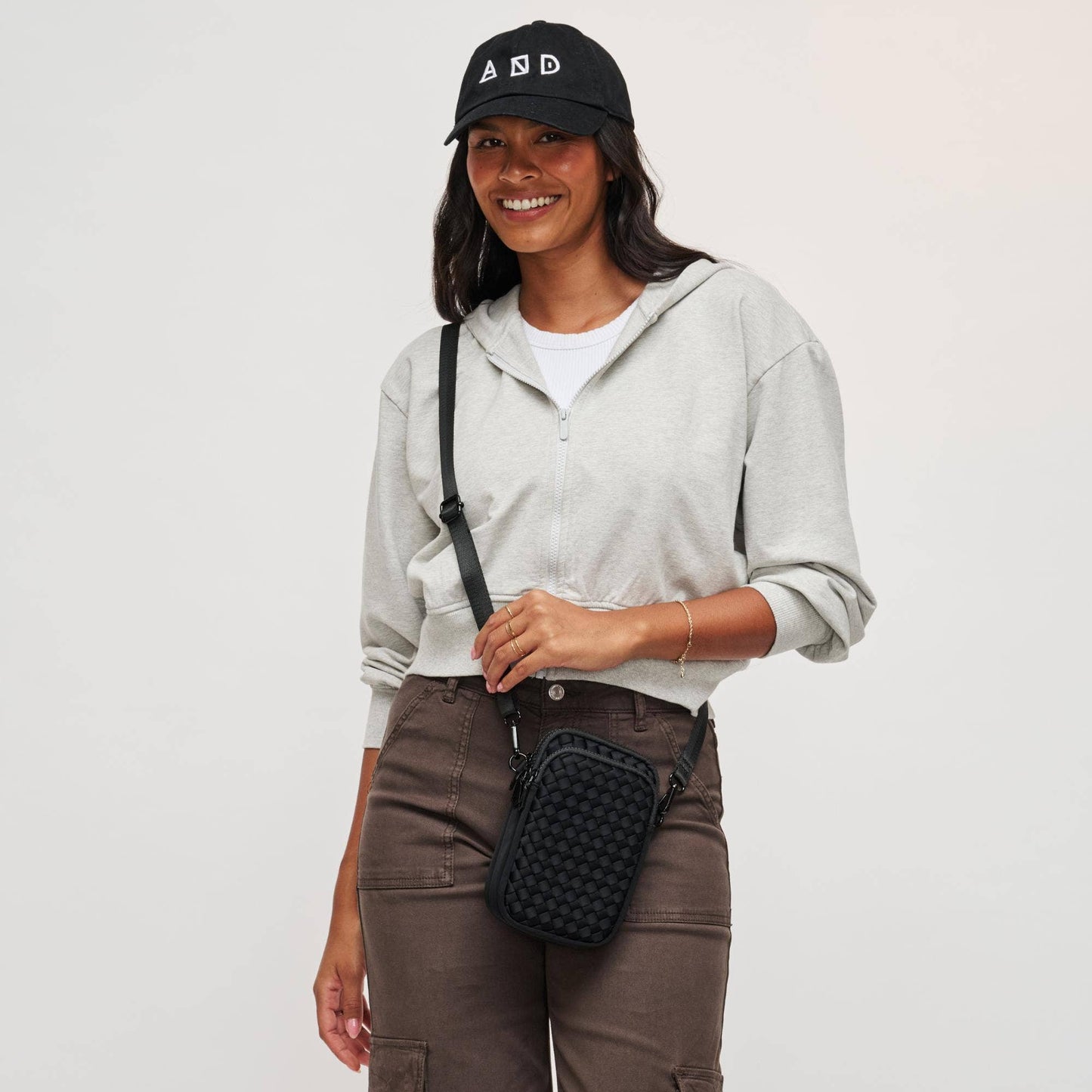 Divide & Conquer Woven Neoprene Crossbody: Cream