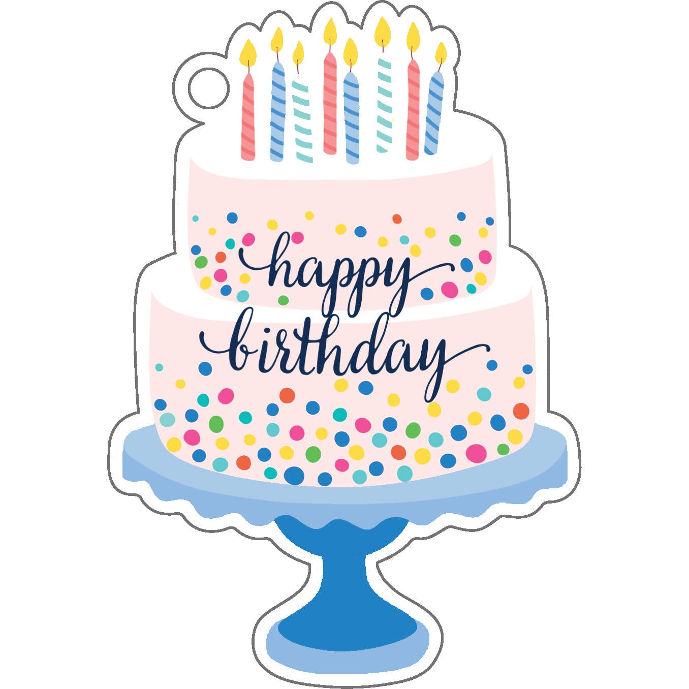 In Stock Birthday Cake Die-Cut Gift Tags