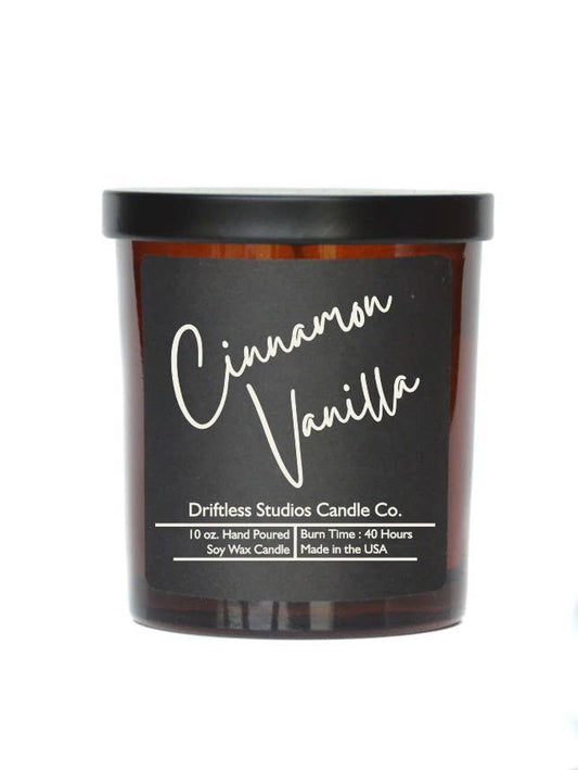 Cinnamon Vanilla Soy Candles - 10oz. Candle + Lid