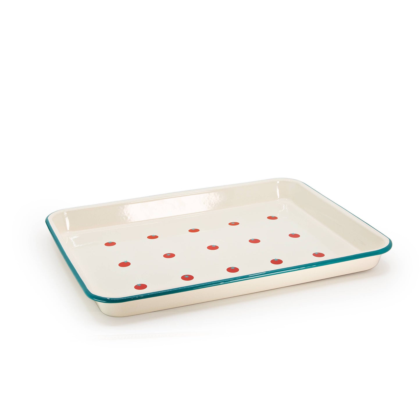 Dan Pelosi x CCH Tomato Enamelware Large Jelly Roll Tray: Red Rim