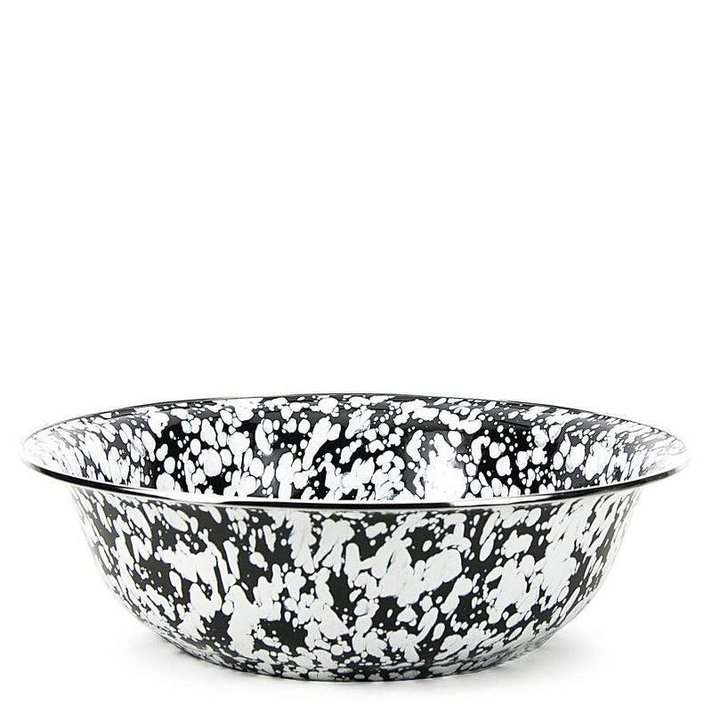 Golden Rabbit Enamelware Swirl Serving Bowl: Cobalt Swirl