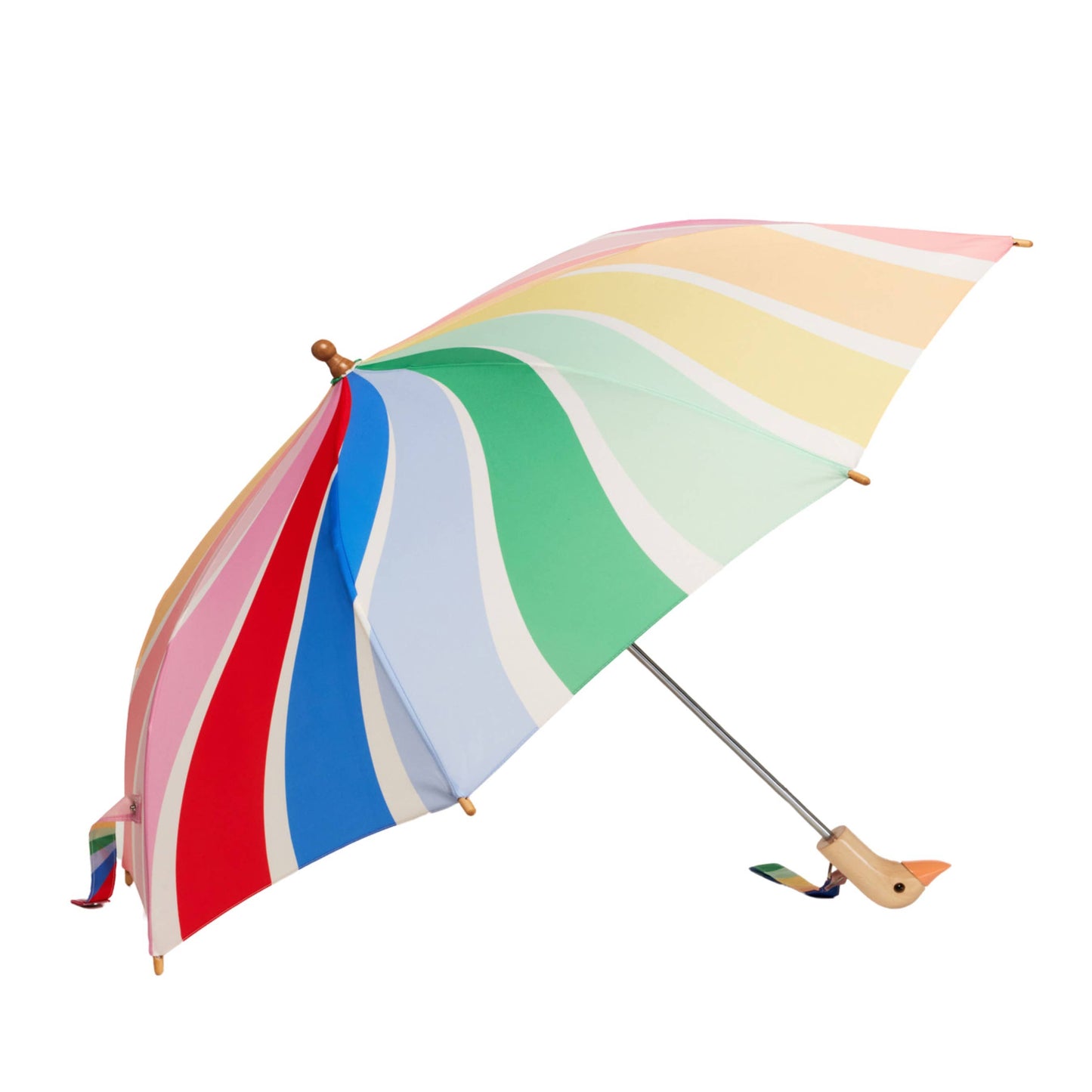 New! Limited Meri Meri Rainbow Stripes Kids Duck Umbrella: Pink