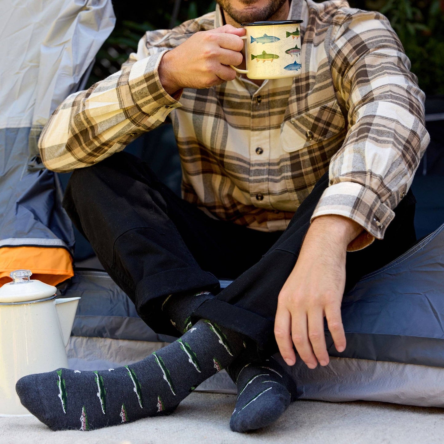 Socks that Protect National Parks (Gray Fish): Medium