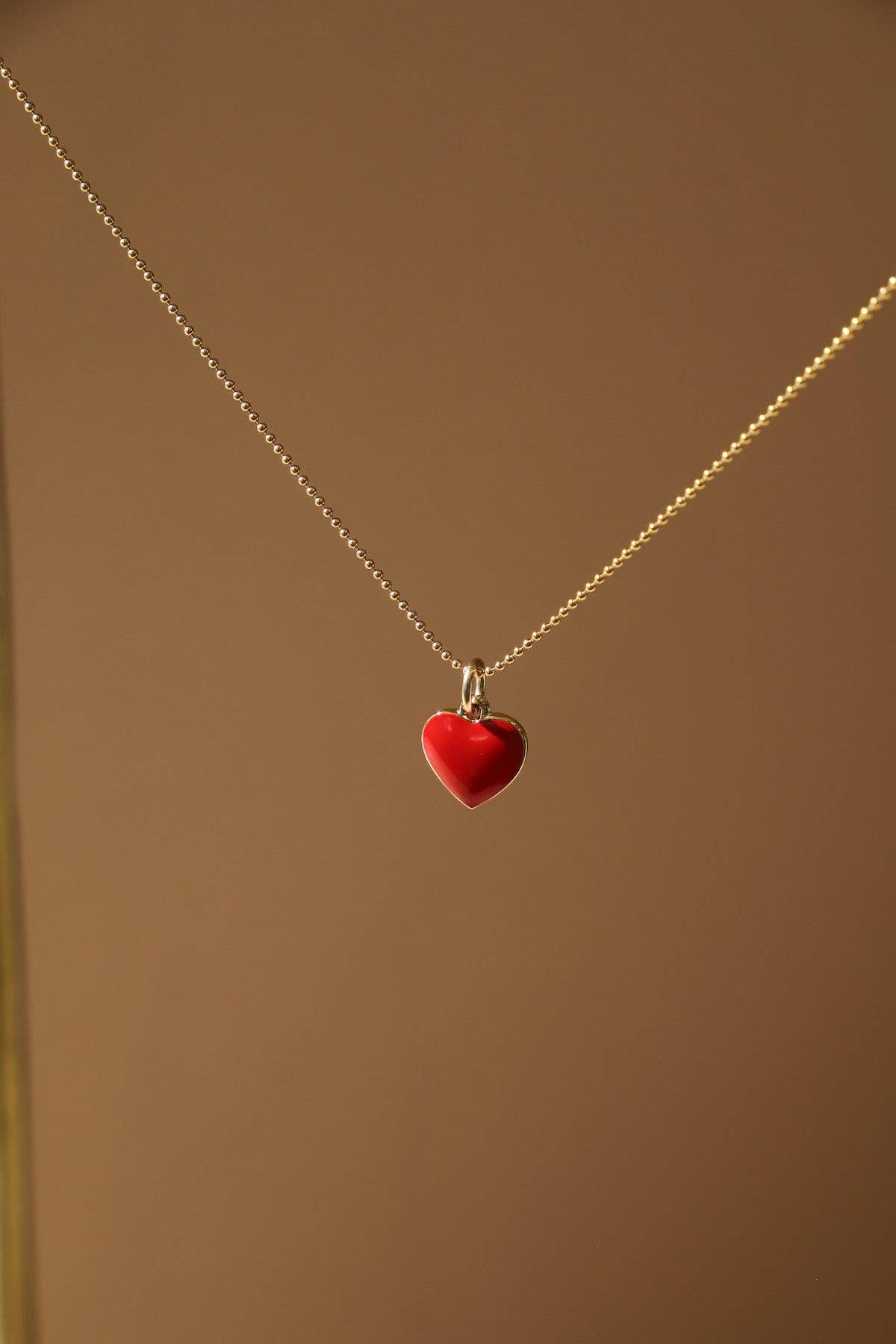 RED ENAMEL HEART CHARM