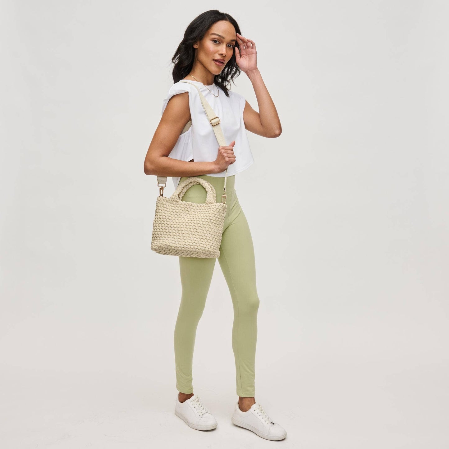 Sky's The Limit Small Sustainable Crossbody: Beige