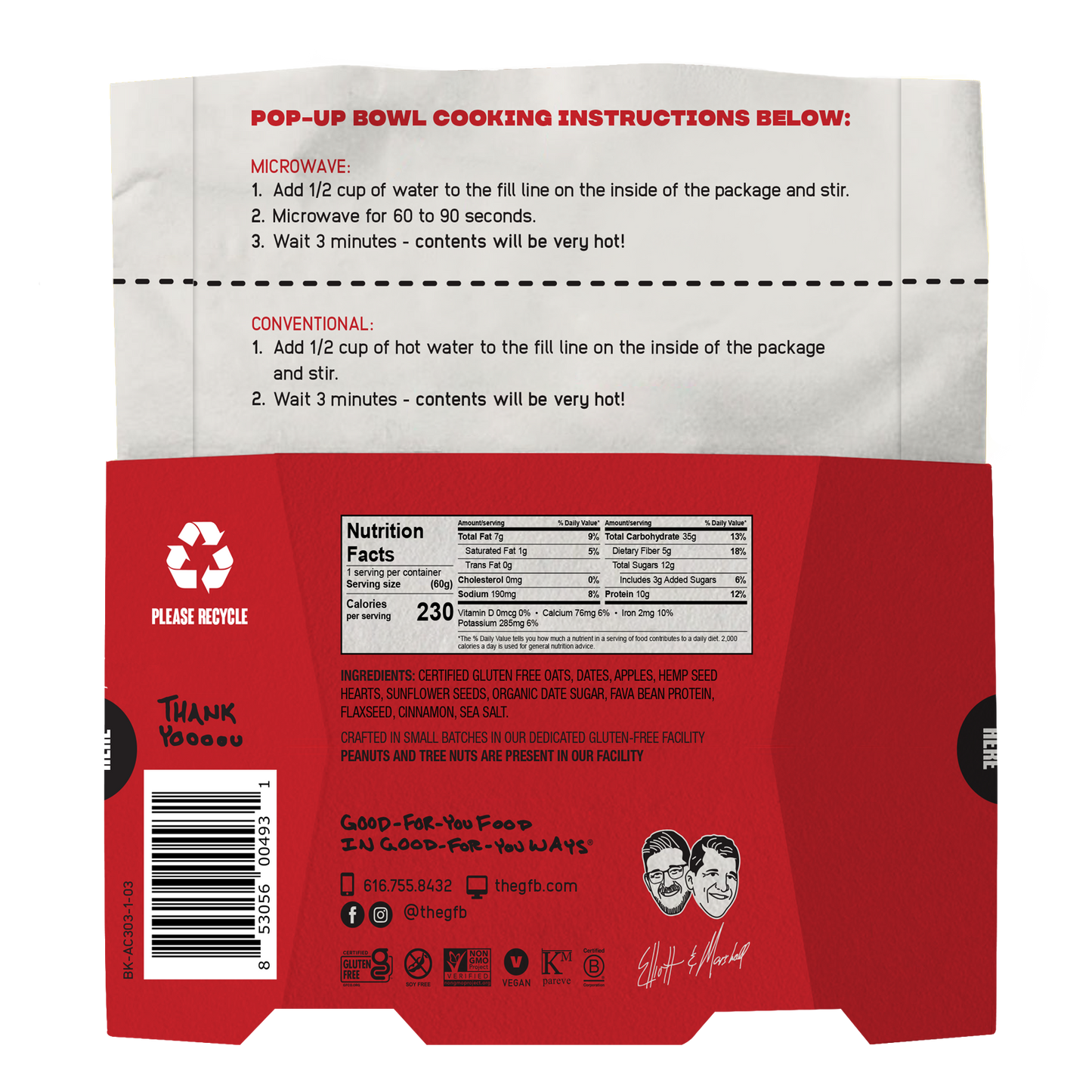 Apple Cinnamon Protein Oatmeal Pop-Up Cup